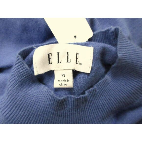 Elle Sz XS Mock Neck Ruffled Shoulder Pullover Top LS Sweater Periwinkle NEW - Picture 4 of 6